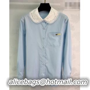 ​Famous Brand Discount Miu Miu Shirt MM032305 Light Blue 2026