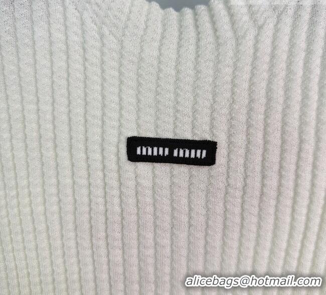 Shop Discount Miu Miu Wool Knit Vest MM032306 White 2026