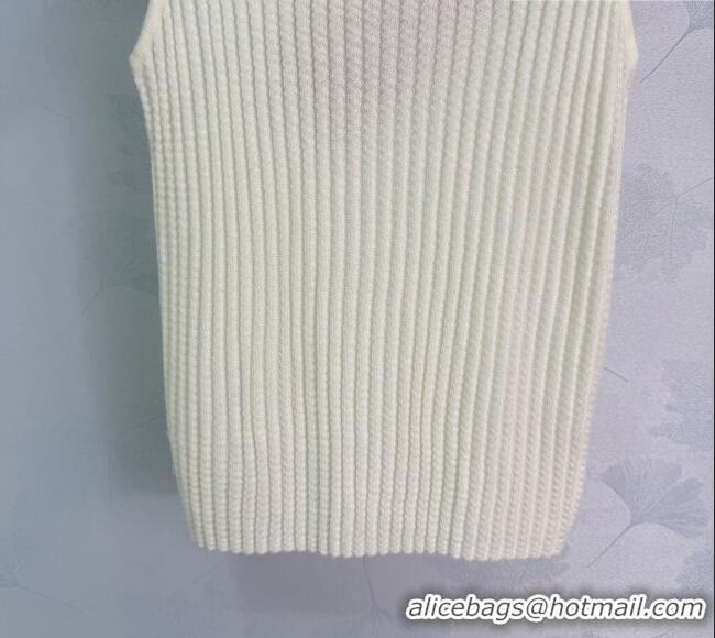 Shop Discount Miu Miu Wool Knit Vest MM032306 White 2026