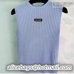 Trendy Design Miu Miu Wool Knit Vest MM032306 Blue 2026