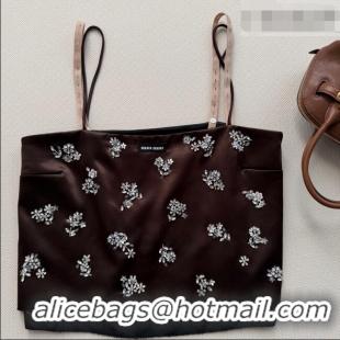 Best Price Miu Miu Vest with Strass MM032308 Brown 2026