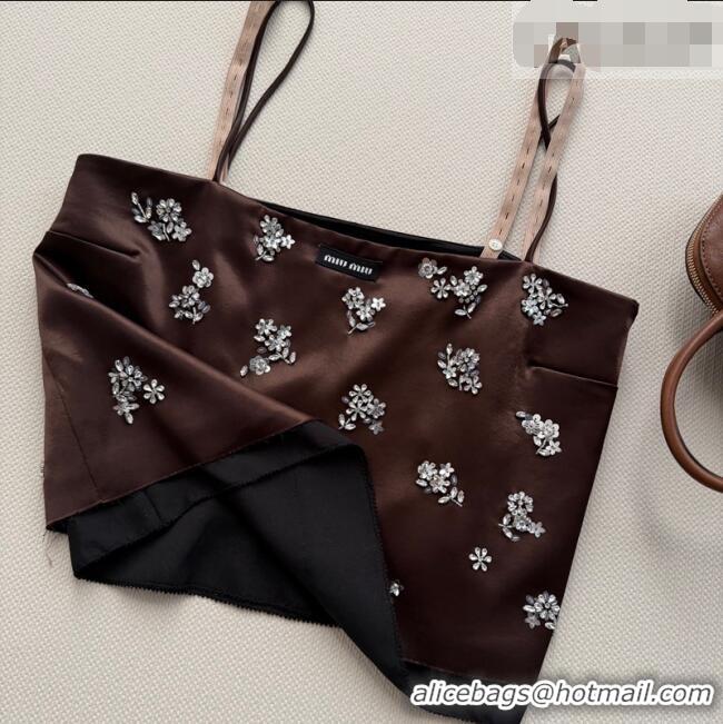 Best Price Miu Miu Vest with Strass MM032308 Brown 2026