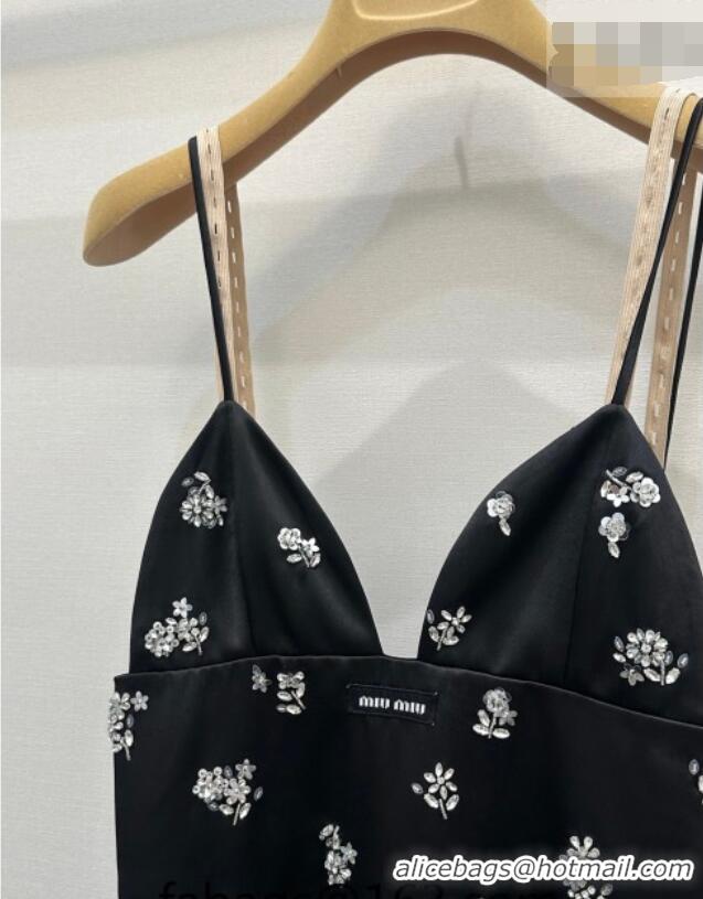 New Discount Miu Miu Dress with Strass MM032308 Black 2026