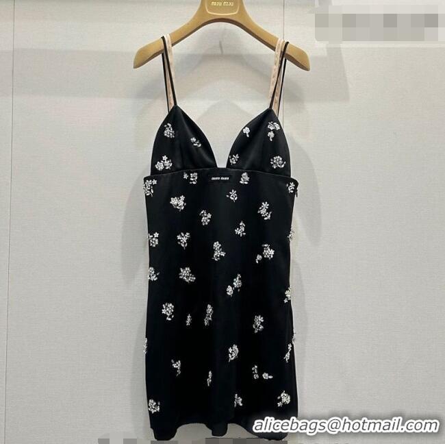 New Discount Miu Miu Dress with Strass MM032308 Black 2026