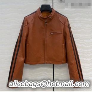 Market Sells Miu Miu Lambskin Leather Jacket MM032309 Brown 2026