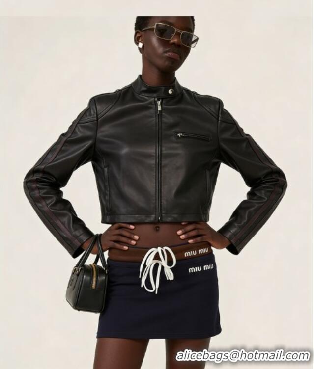 Popular Style Miu Miu Lambskin Leather Jacket MM032309 Black 2026