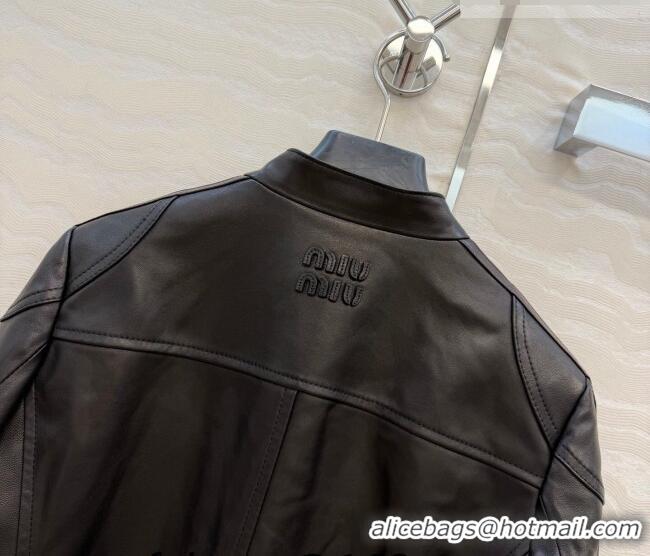 Popular Style Miu Miu Lambskin Leather Jacket MM032309 Black 2026