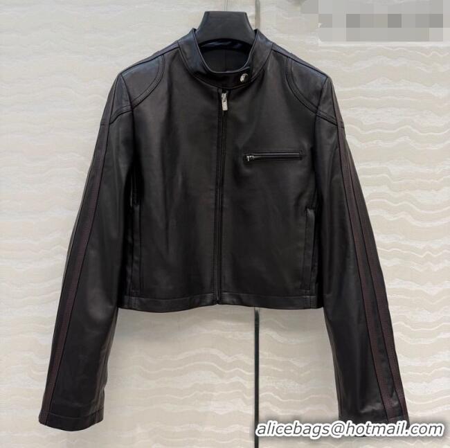 Popular Style Miu Miu Lambskin Leather Jacket MM032309 Black 2026