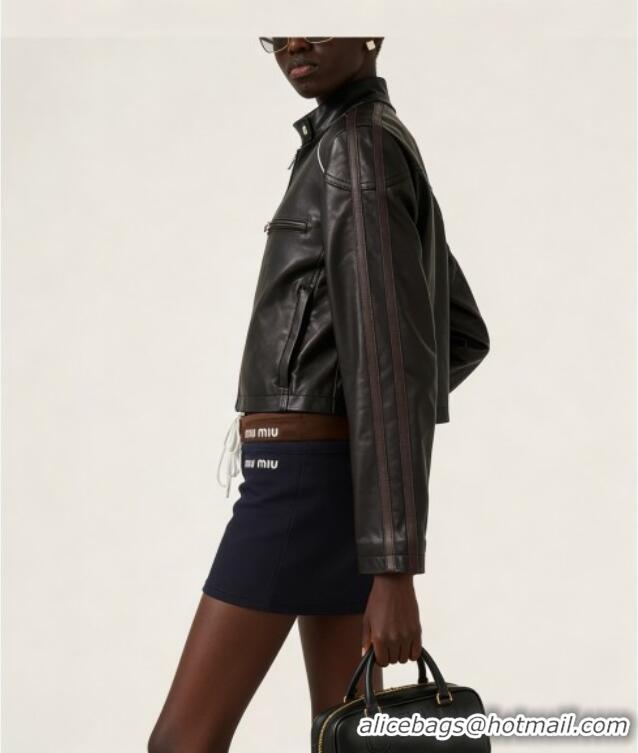 Best Quality Miu Miu Lambskin Leather Shorts MM032309 Black 2026