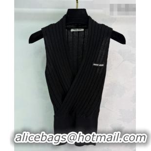 Buy Fashionable Miu Miu Wool Knit Vest MM032310 Black 2026