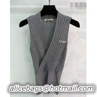 Best Quality Miu Miu Wool Knit Vest MM032310 Grey 2026