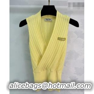 Reasonable Price Miu Miu Wool Knit Vest MM032310 Yellow 2026