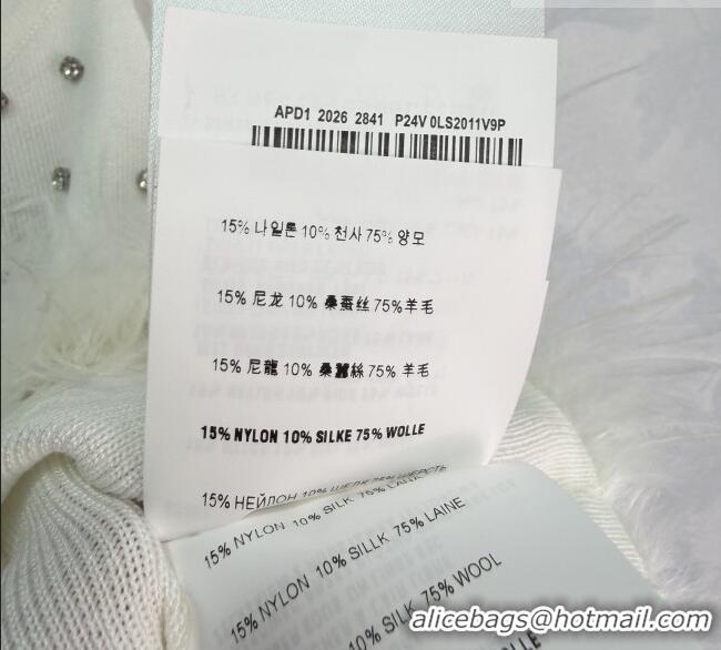 ​Grade Quality Miu Miu Vest with Strass and Feather MM032311 White 2026