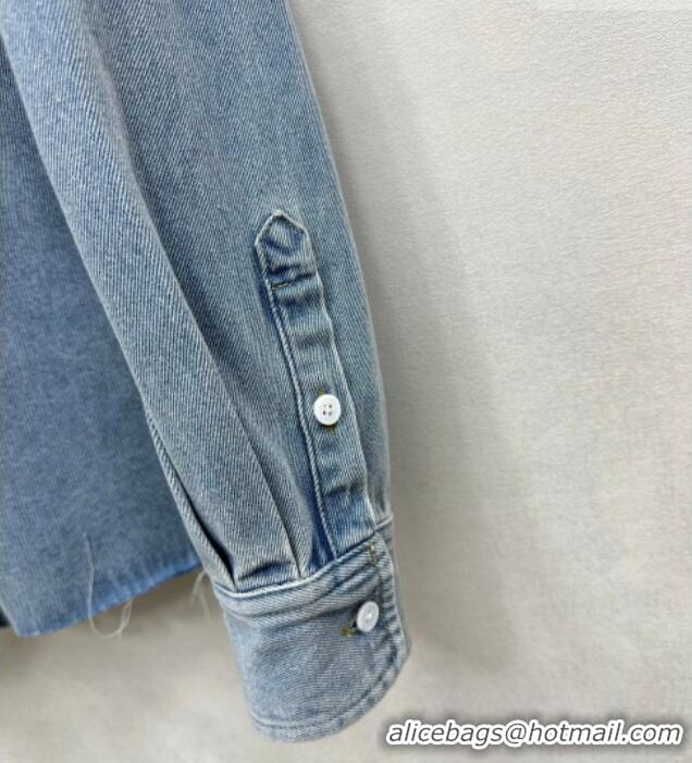 Inexpensive Miu Miu Cotton Denim Jacket MM032314 Blue 2026