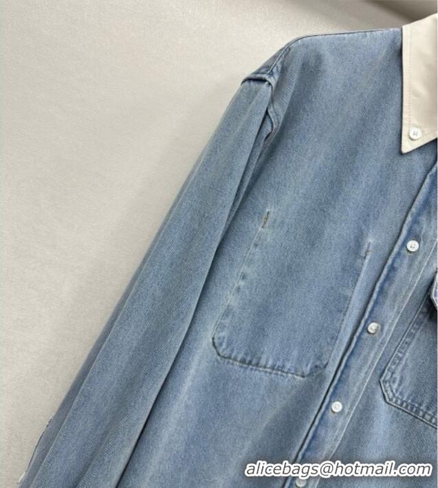 Inexpensive Miu Miu Cotton Denim Jacket MM032314 Blue 2026