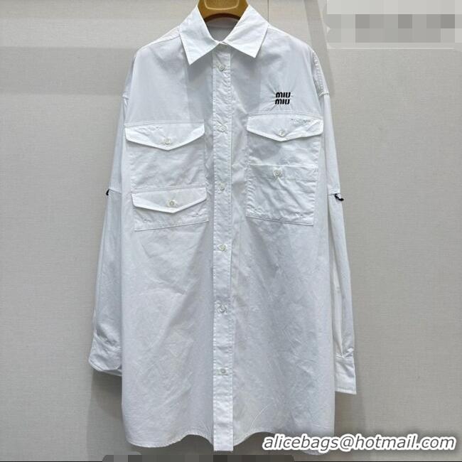 Famous Brand Miu Miu Long Shirt MM032315 White 2026