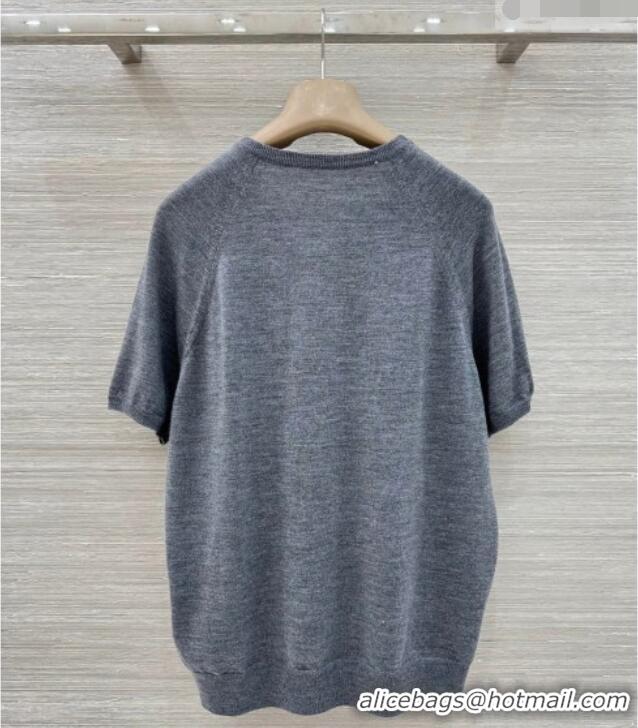 Low Cost Miu Miu Wool Knit Shirt MM032316 Dark Grey 2026