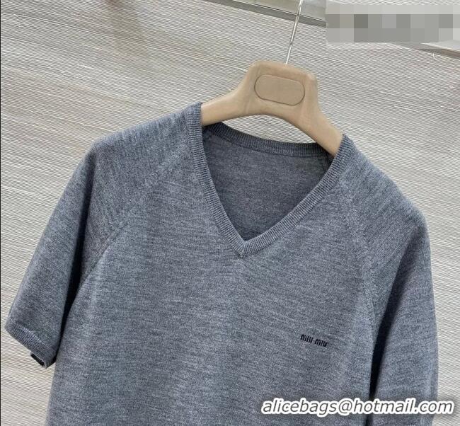 Low Cost Miu Miu Wool Knit Shirt MM032316 Dark Grey 2026