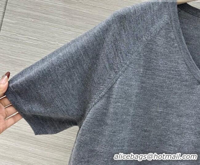 Low Cost Miu Miu Wool Knit Shirt MM032316 Dark Grey 2026