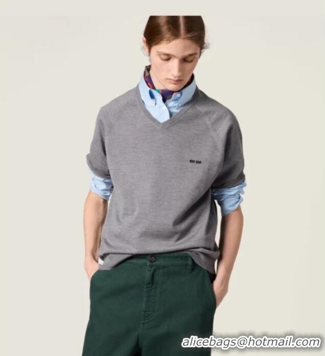 Low Cost Miu Miu Wool Knit Shirt MM032316 Dark Grey 2026