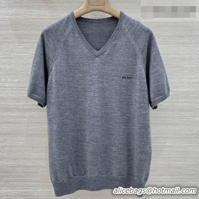 Low Cost Miu Miu Wool Knit Shirt MM032316 Dark Grey 2026