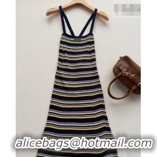 Buy Discount Miu Miu Knit Long Dress 0323 White/Blue/Yellow 2026