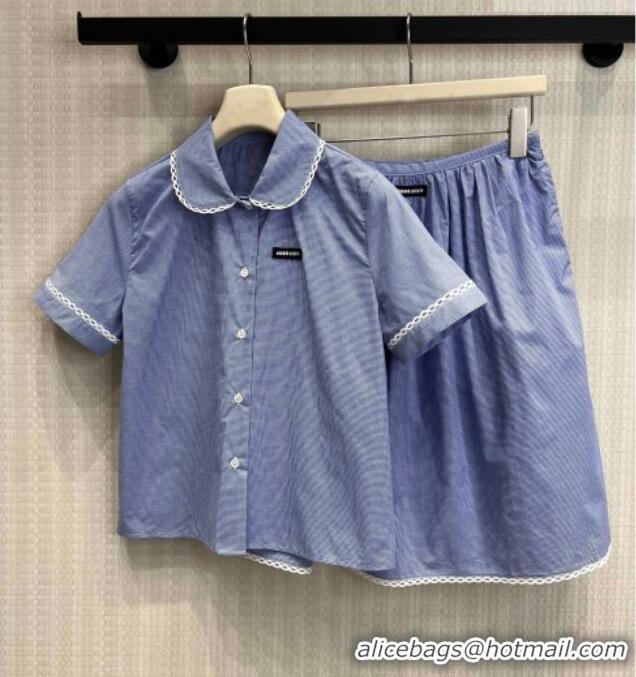 Market Sells Miu Miu Plaid Skirt MM032317 Blue 2026