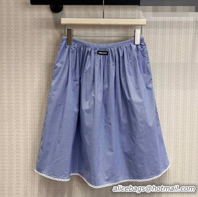 Market Sells Miu Miu Plaid Skirt MM032317 Blue 2026