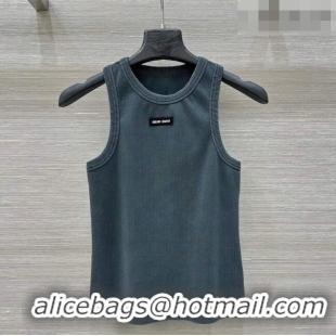 Hot Sell Cheap Miu Miu Cotton Knit Vest MM032318 Blue 2026