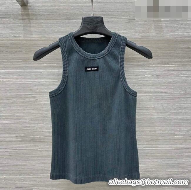 Hot Sell Cheap Miu Miu Cotton Knit Vest MM032318 Blue 2026