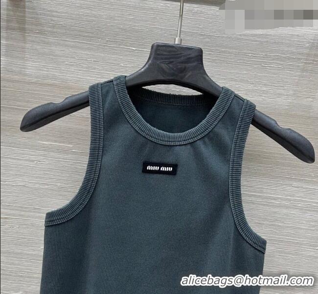 Hot Sell Cheap Miu Miu Cotton Knit Vest MM032318 Blue 2026