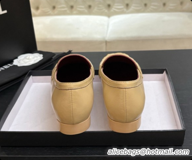Best Product Chanel Shiny Lambskin Mocassins Loafers G47396 Beige 2026
