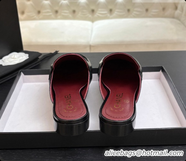 Good Quality Chanel Shiny Lambskin Mules CH072797 Black 2026