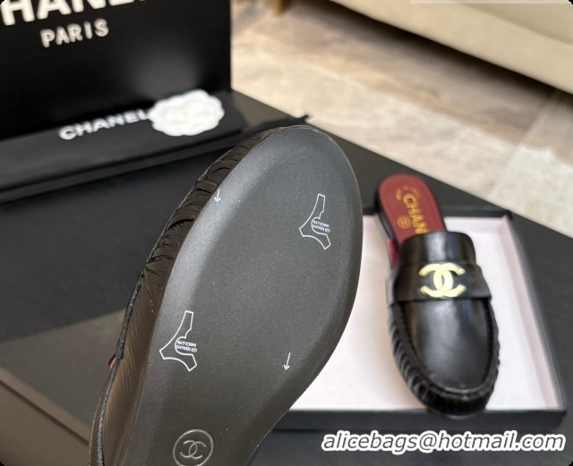 Good Quality Chanel Shiny Lambskin Mules CH072797 Black 2026