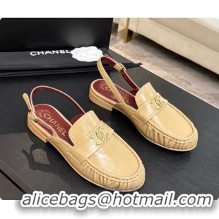 Top Design Chanel Shiny Lambskin Slingbacks G47397 Beige 2026