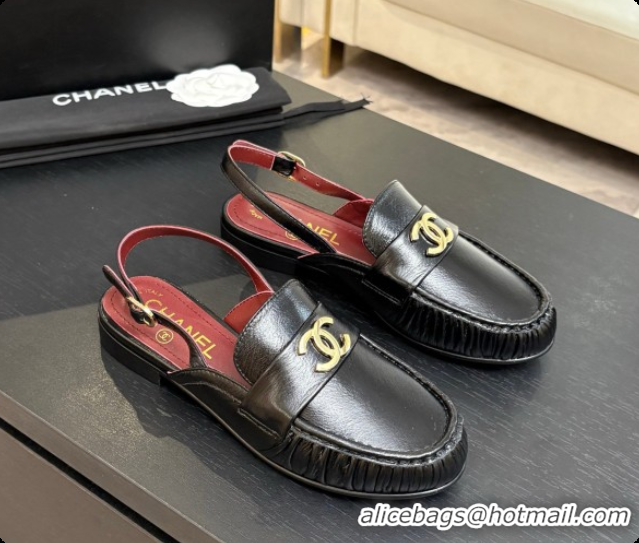 Sophisticated Chanel Shiny Lambskin Slingbacks G47397 Black 2026