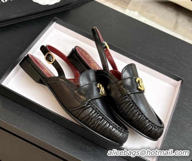 Sophisticated Chanel Shiny Lambskin Slingbacks G47397 Black 2026