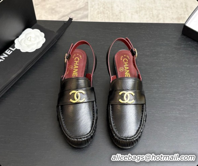 Sophisticated Chanel Shiny Lambskin Slingbacks G47397 Black 2026