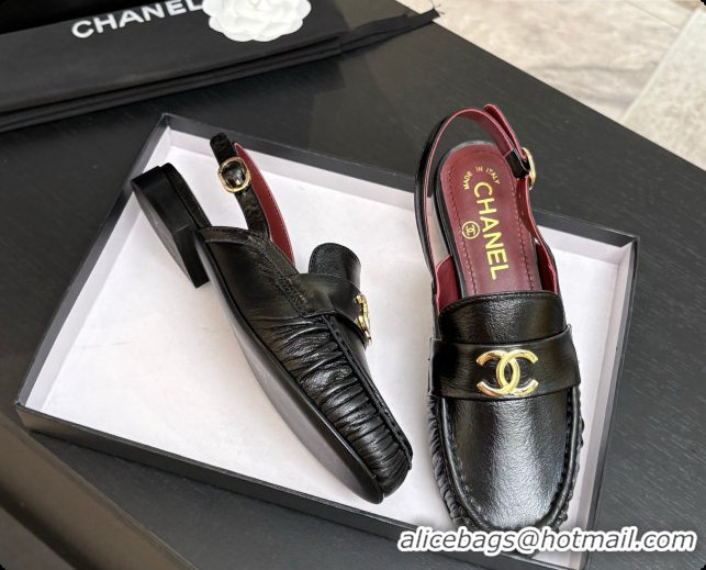 Sophisticated Chanel Shiny Lambskin Slingbacks G47397 Black 2026
