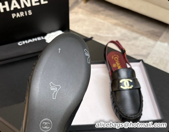 Sophisticated Chanel Shiny Lambskin Slingbacks G47397 Black 2026
