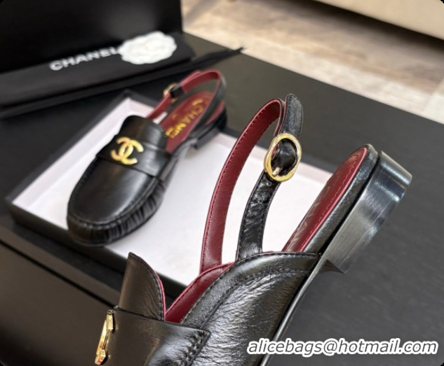 Sophisticated Chanel Shiny Lambskin Slingbacks G47397 Black 2026