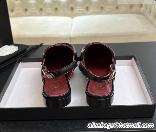 Sophisticated Chanel Shiny Lambskin Slingbacks G47397 Black 2026