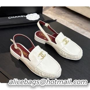 Unique Style Chanel Shiny Lambskin Slingbacks G47397 White 2026