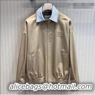 Buy Cheap Miu Miu Cotton Jacket MM032319 Khaki/Blue 2026