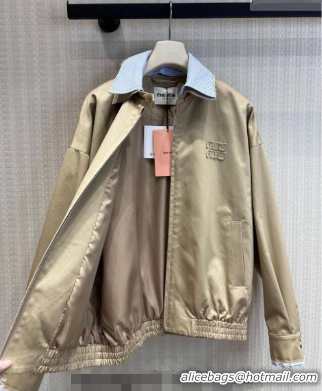 Buy Cheap Miu Miu Cotton Jacket MM032319 Khaki/Blue 2026