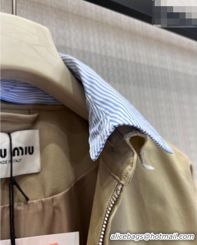 Buy Cheap Miu Miu Cotton Jacket MM032319 Khaki/Blue 2026