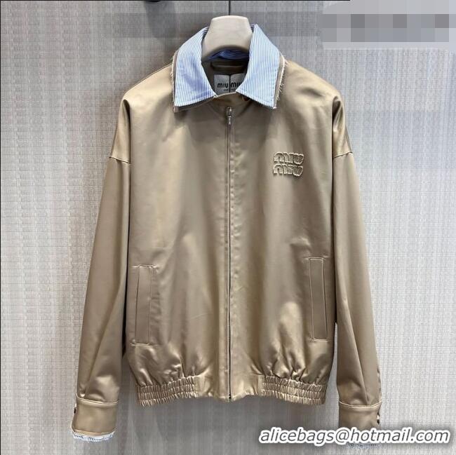 Buy Cheap Miu Miu Cotton Jacket MM032319 Khaki/Blue 2026