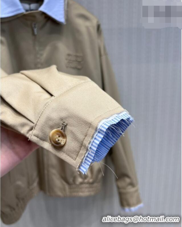 Buy Cheap Miu Miu Cotton Jacket MM032319 Khaki/Blue 2026