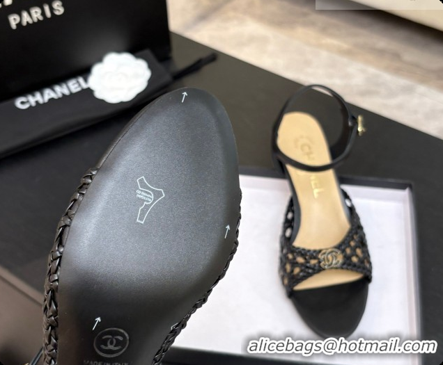 Luxury Chanel Weave Leather Sandals CH0727103 Black 2026
