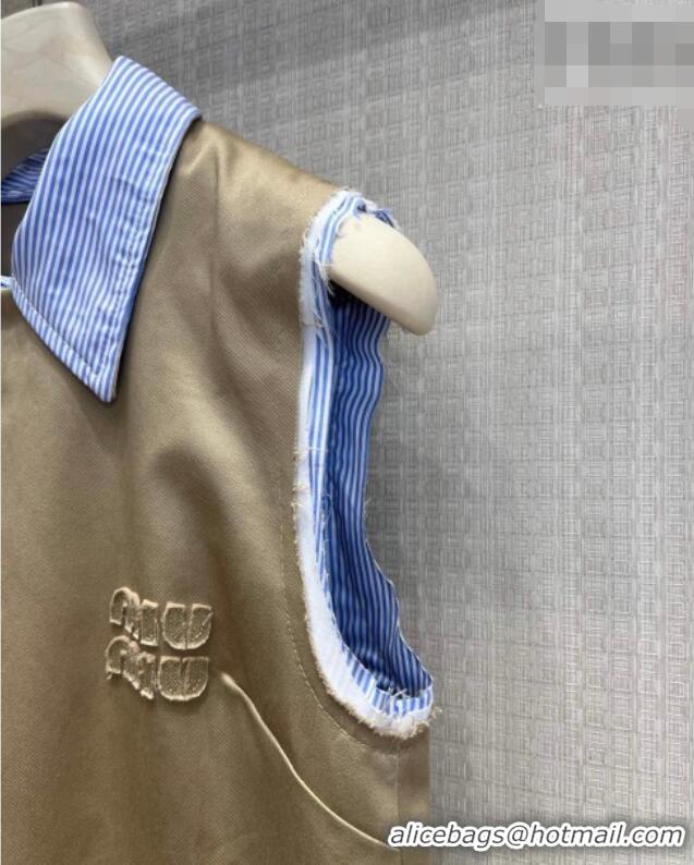​Buy Promotional Miu Miu Cotton Dress MM032319 Khaki/Blue 2026